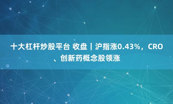 十大杠杆炒股平台 收盘｜沪指涨0.43%，CRO、创新药概念股领涨